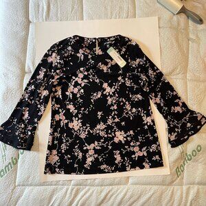 Small - Karl Lagerfield Paris - Yessie Trumpet Sleeve Knit Top - NWT -  Black